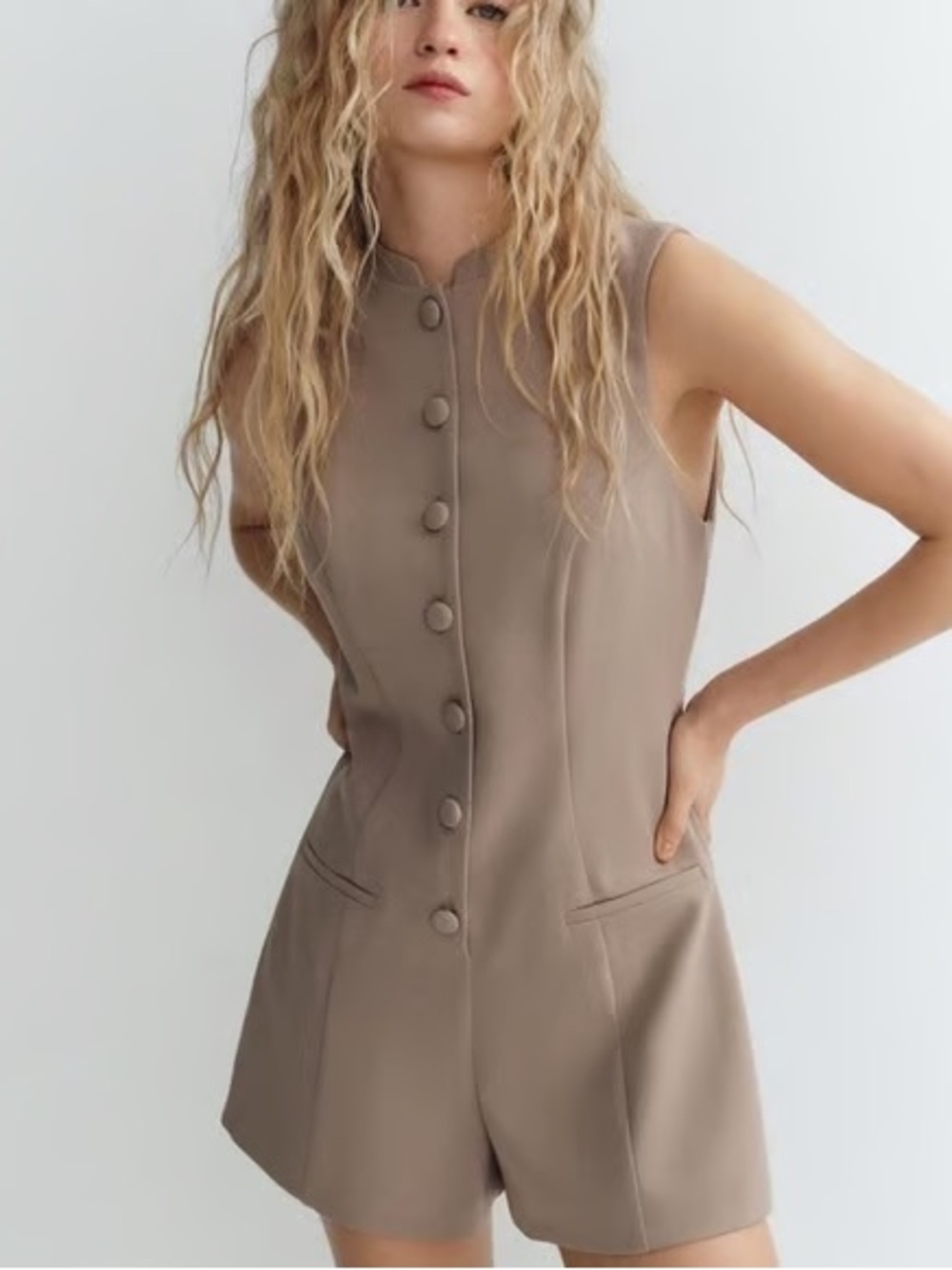 ZARA SHORT BUTTONED JUMPSUIT